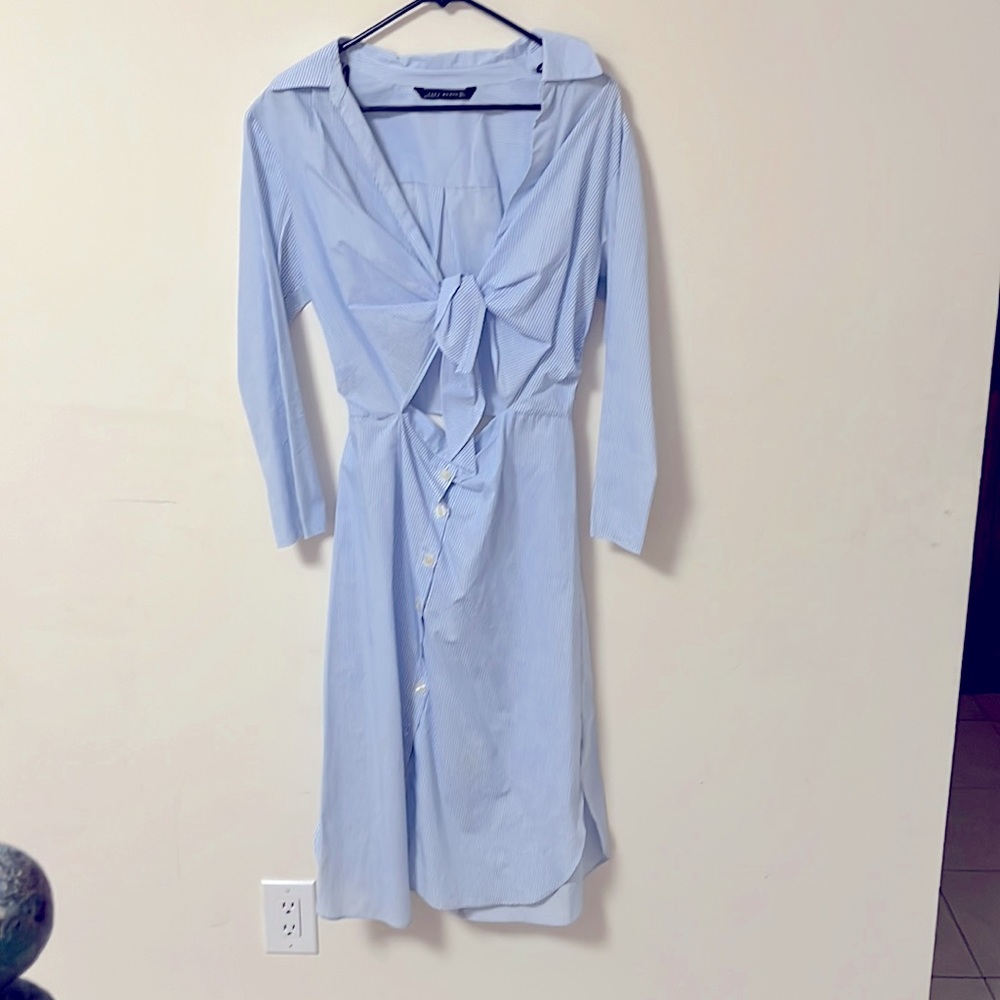 Zara cutout shirt dress size small